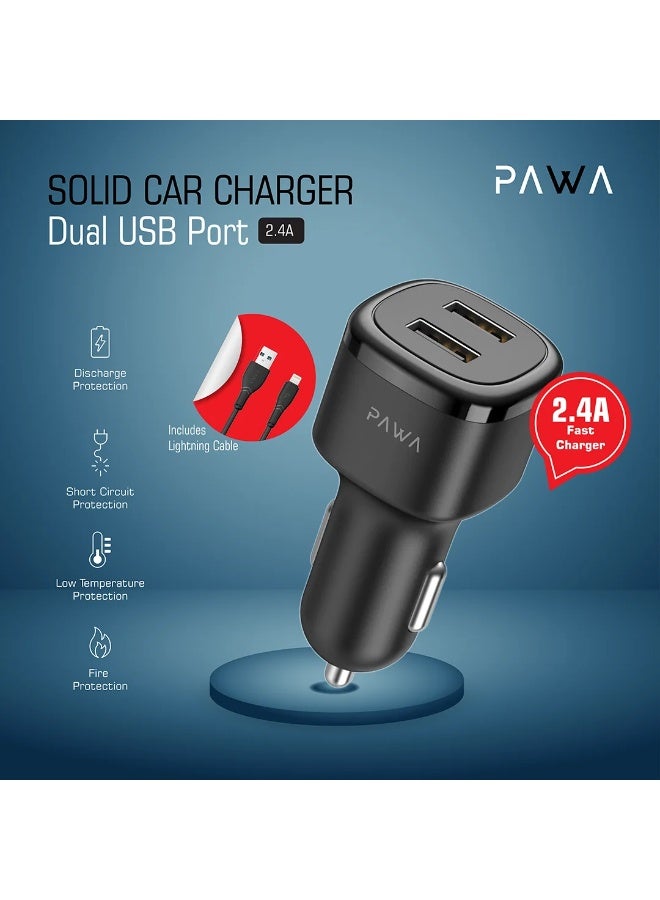 باوا شاحن سيارة USB-A مع كابل Type-A إلى Lightning، محول سيارة ذو منفذين (Type A)، متوافق مع سلسلة iPhone 17/16/15/14، سلسلة Samsung Galaxy S23/S22/S21، iPad Pro، AirPods، هواوي والمزيد. - Image 4